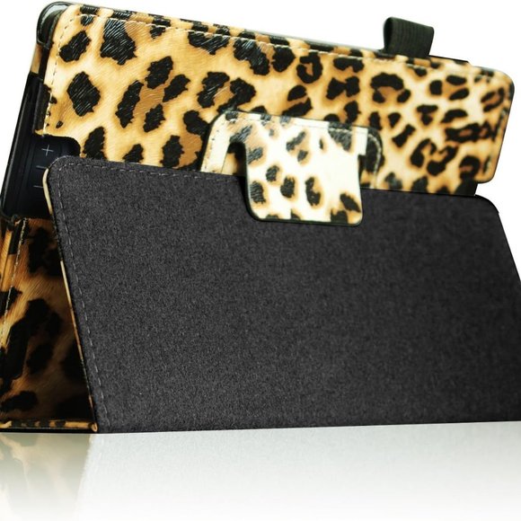 NWOT Kindle Fire HD 7 Leopard Folio Case w/ Auto Sleep/Wake Feature - Picture 5 of 11